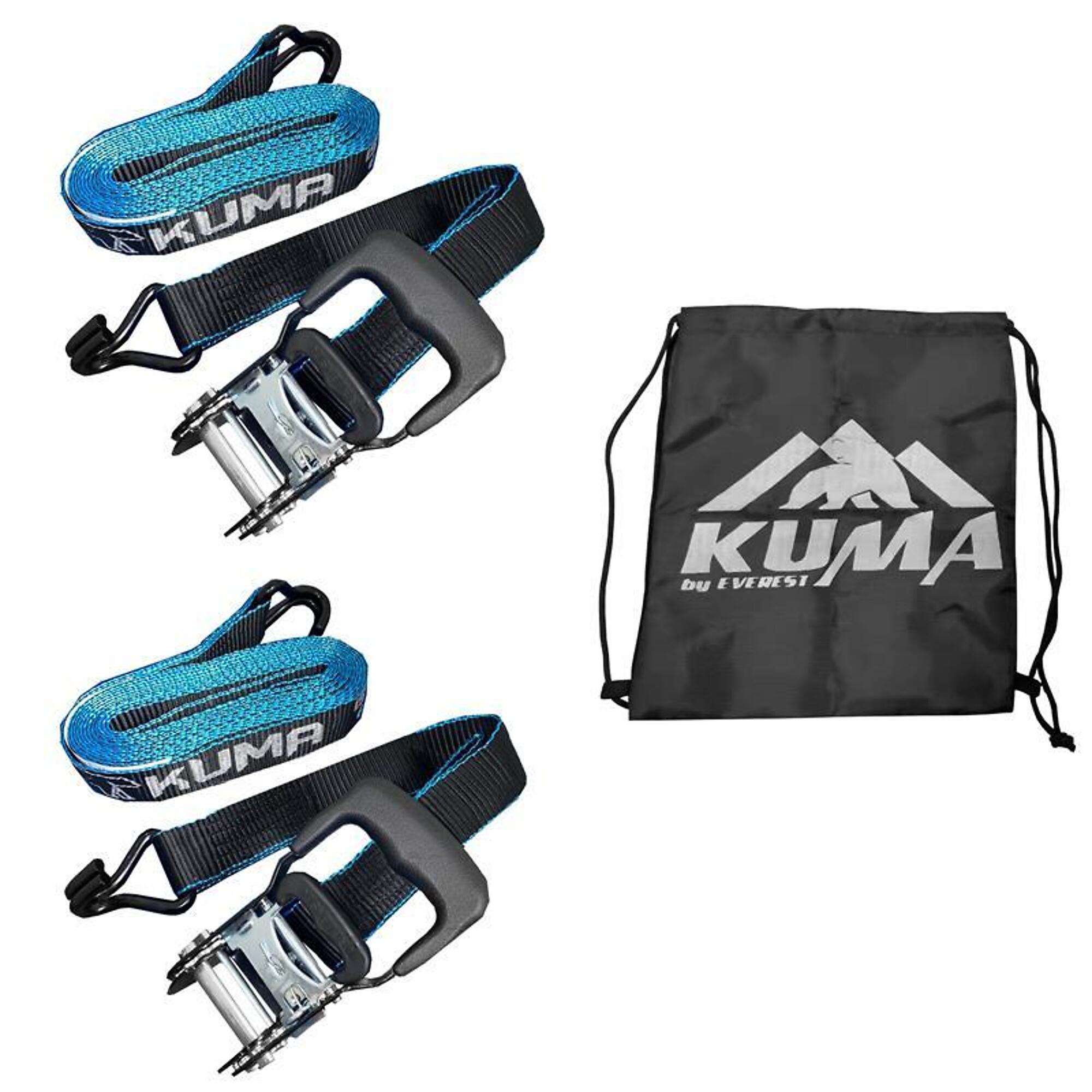 Kuma, 1.5in. x 15ft. HD Ratch 2pk - 4500 Brk Strength, Working Load 1500 lb, Straps (qty.) 2 Breaking Strength 4500 lb, Model# A31515BT